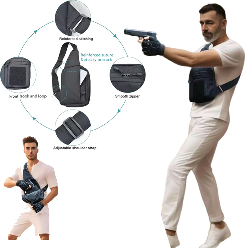 Edc Concealed Carry Sling Bag - Taktische Pistolen-Tasche Verdeckte Waffentragetasche Handfeuerwaffen-Aufbewahrungstasche EDC-Werkzeugtasche